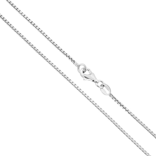 Diamantierte venezianische Kette 026, Querschnitt 1,3 mm, Länge 50 cm, aus 925er Silber, galvanisch rhodiniert. - MeinSchmuckShop