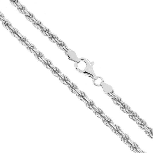 Kette Corda 080, Querschnitt 4 mm, Länge 50 cm, Silber 925, galvanisch rhodiniert Rhodium - MeinSchmuckShop
