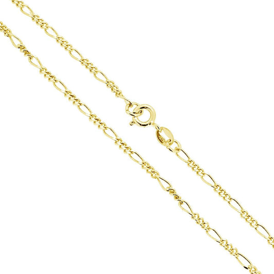 Figaro-Kette 060, Querschnitt 2,2 mm, Länge 60 cm, Silber 925, galvanisch vergoldet - MeinSchmuckShop