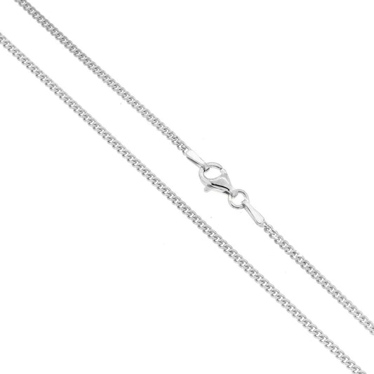 Diamantierte Grumetta-Kette 050, Querschnitt 1,7 mm, Länge 60 cm, Silber 925, rhodiumgalvanisiert - MeinSchmuckShop