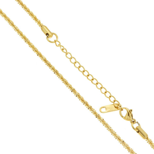 Kette Disc Querschnitt 2,5 mm Länge 40+5 cm aus Stahl Farbe Gold - MeinSchmuckShop