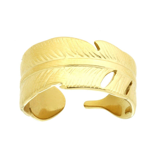 Federbandring aus Edelstahl, goldfarben. - MeinSchmuckShop