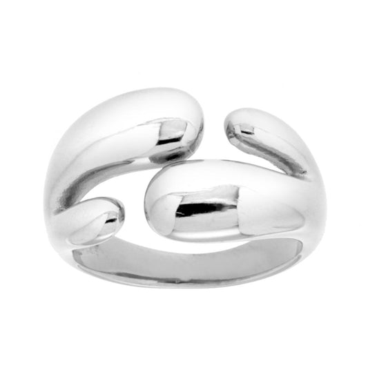 Chunky Ring Band Gegensätze mit fließender Form aus Stahl - MeinSchmuckShop