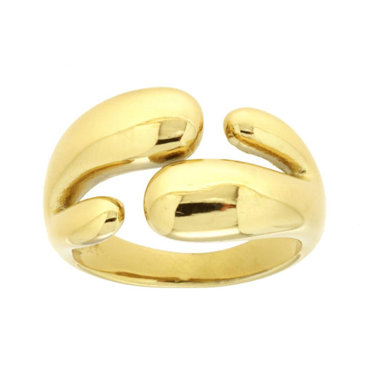 Ring mit dickem Band, mit fließender Form, aus Edelstahl, goldfarben. - MeinSchmuckShop