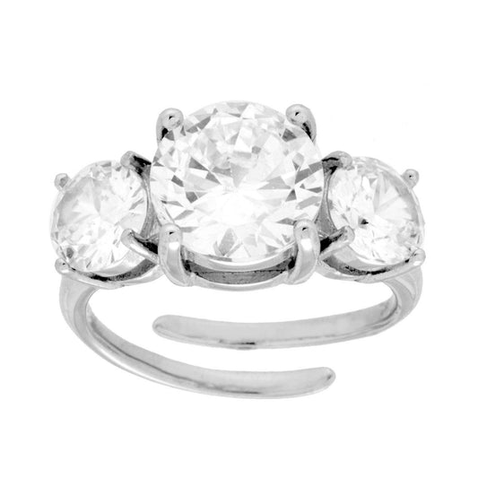 Anello-Trilogie mit Crystal Bianchi aus Stahl - MeinSchmuckShop