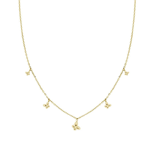 Kette aus Forzatina-Kette mit Schmetterlingsanhängern aus Edelstahl in Goldfarbe - MeinSchmuckShop