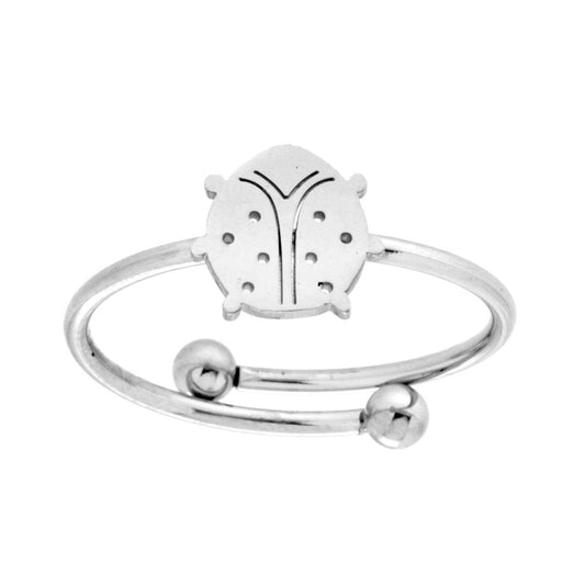Ring mit Marienkäfer aus Edelstahl - MeinSchmuckShop
