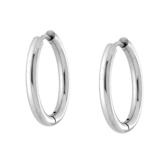 Ohrringe: Kreisohrringe mit Schnappverschluss, 21 mm, aus Edelstahl - MeinSchmuckShop