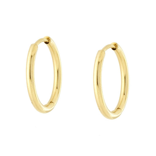 Ohrhänger Kreis mit Klappverschluss 15 mm aus Edelstahl goldfarben - MeinSchmuckShop