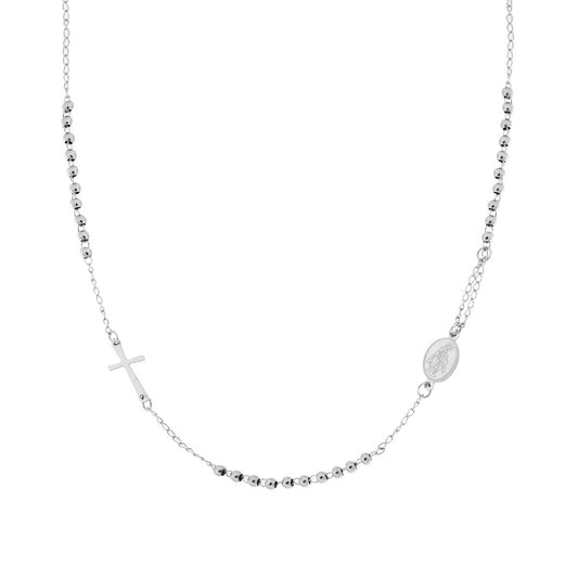 Rosario-Kette Modell Rundhalskette 50 cm mit Kugeln 3 mm aus Edelstahl - MeinSchmuckShop