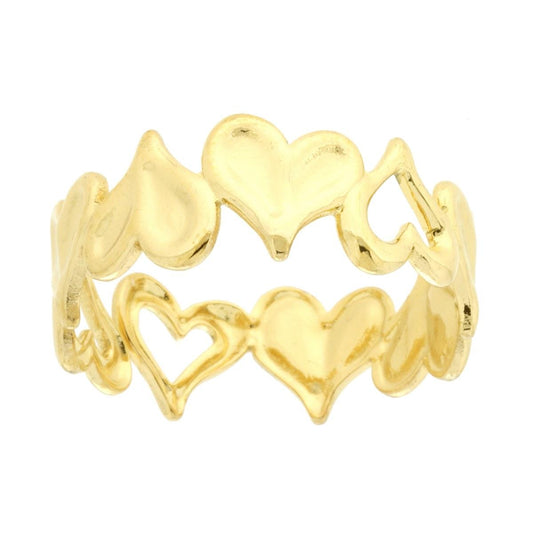 Herzbandring aus Stahl, goldfarben - MeinSchmuckShop