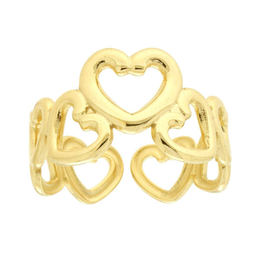 Ringband mit Herzen aus Stahl, goldfarben - MeinSchmuckShop