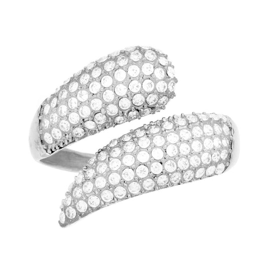 Chunky-Ring Gegensätzliche Umarmung mit Crystal Bianchi aus Edelstahl - MeinSchmuckShop