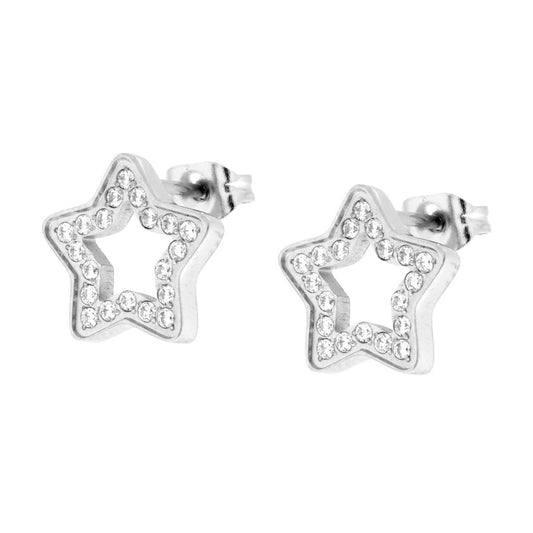 Ohrringe Stella mit Crystal Bianchi aus Edelstahl. - MeinSchmuckShop