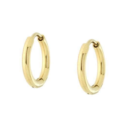 Ohrringe – Kreis mit Schnappverschluss, 11 mm, aus Stahl, goldfarben. - MeinSchmuckShop