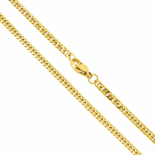 Kette Grumetta Diamantierte mm 2,5 Länge 50 cm aus Stahl, Farbe Gold - MeinSchmuckShop
