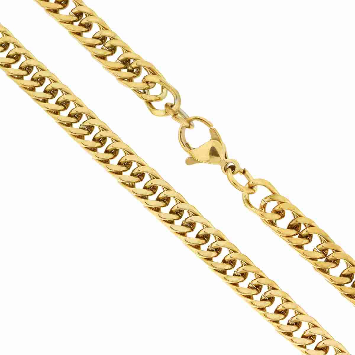 Diamantierte Grumetta-Kette mm 5,3 Länge 60 cm aus Edelstahl goldfarben - MeinSchmuckShop
