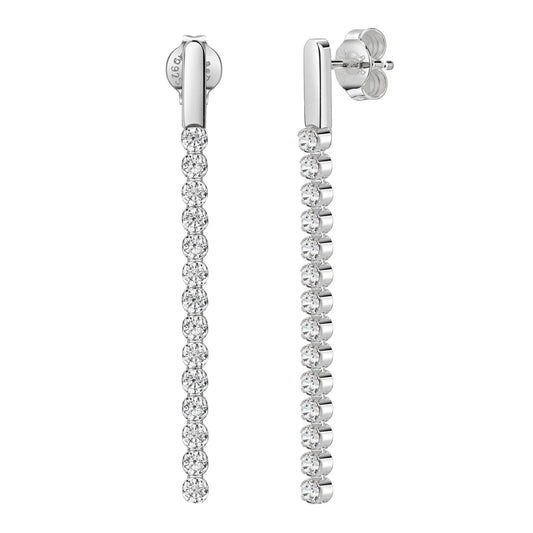 Ohrstecker mit 28 Zirkonia Silber 925/000 rhodiniert - MeinSchmuckShop