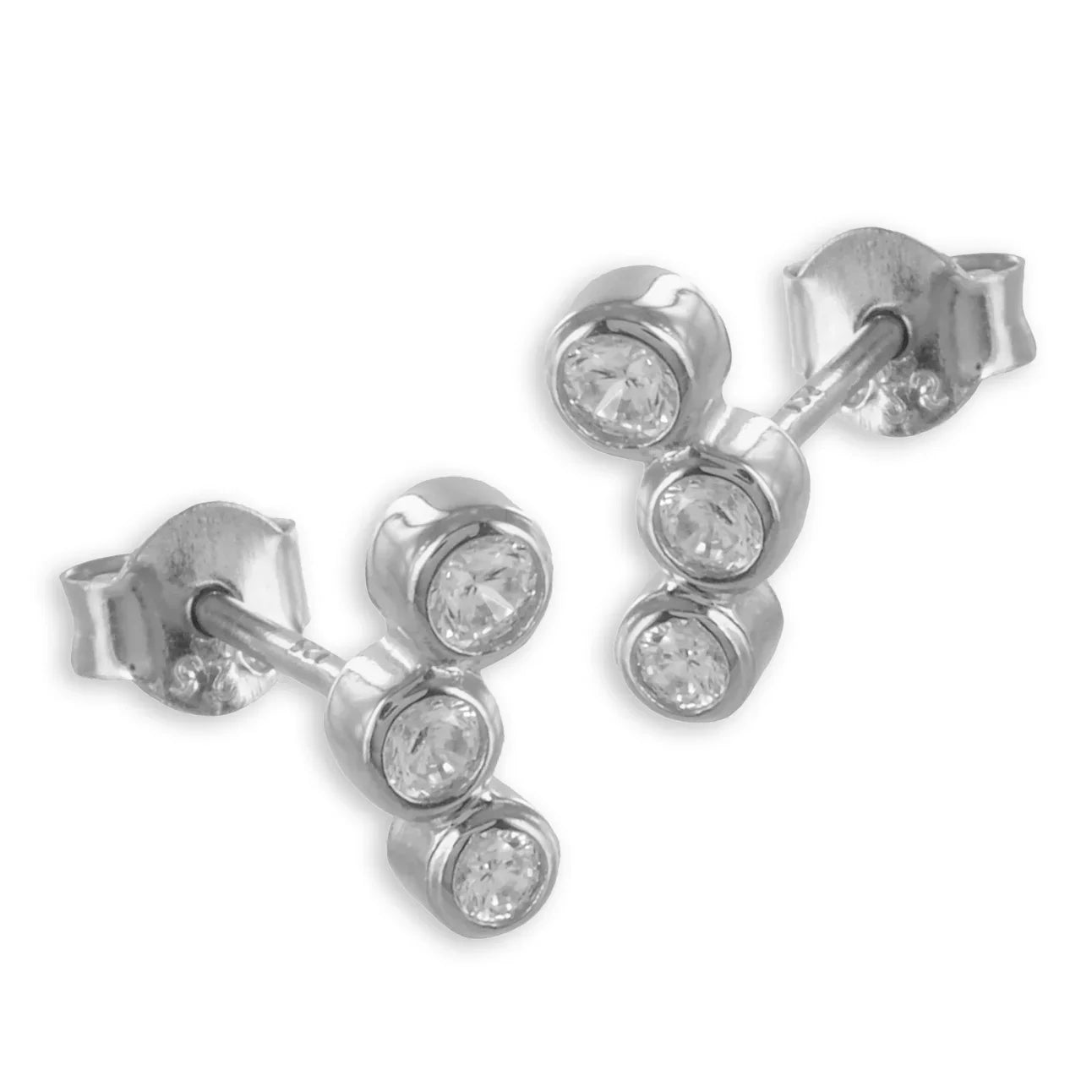 Ohrstecker mit 6 Zirkonia - Silber 925/000 - MeinSchmuckShop