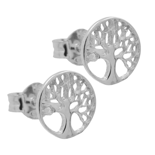 Ohrstecker Lebensbaum Ø 8mm Silber 925/000 - MeinSchmuckShop