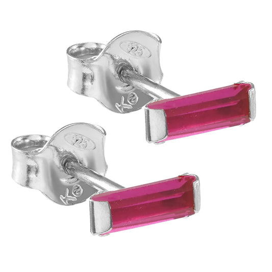 Ohrstecker mit Zirkonia rubinrot Silber 925/000 - MeinSchmuckShop