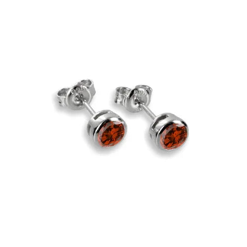 Ohrstecker Zirkonia 2,5mm rot Silber 925/000 rhodiniert - MeinSchmuckShop