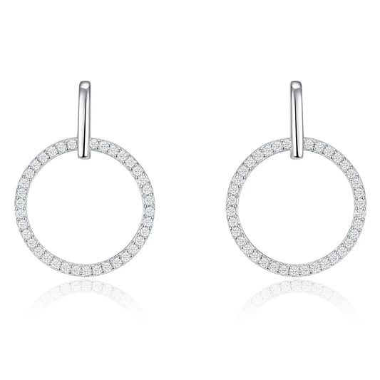 Ohrstecker Kreise mit 76 Zirkonia Silber 925/000 - MeinSchmuckShop