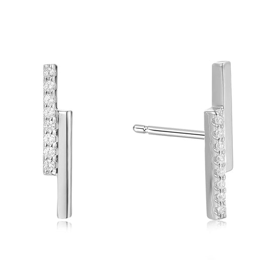 Ohrstecker mit 16 Zirkonia Silber 925/000 rhodiniert - MeinSchmuckShop