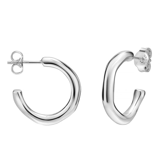 Ohrstecker Creolen Ø 20mm Organic Style Silber 925/000 - MeinSchmuckShop