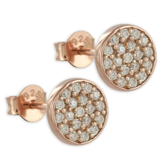 Ohrstecker mit 38 Zirkonia Echt Silber 925/000 rosé - MeinSchmuckShop
