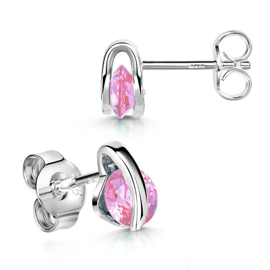 Ohrstecker mit Zirkonia Ø 5mm rosé Silber 925/000 - MeinSchmuckShop