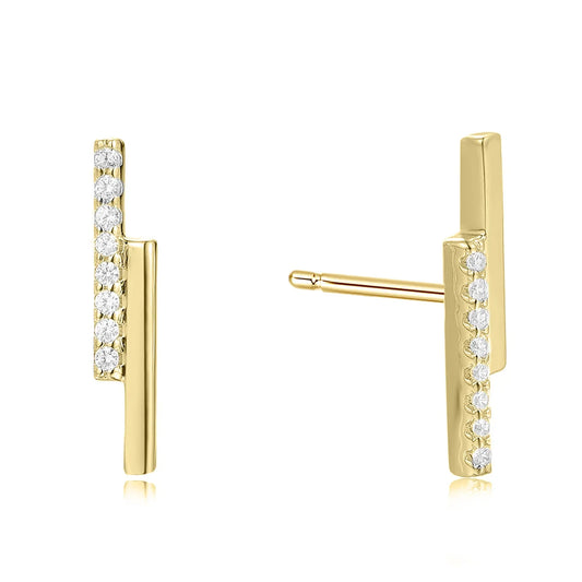 Ohrstecker mit 16 Zirkonia Silber 925/000 vergoldet - MeinSchmuckShop