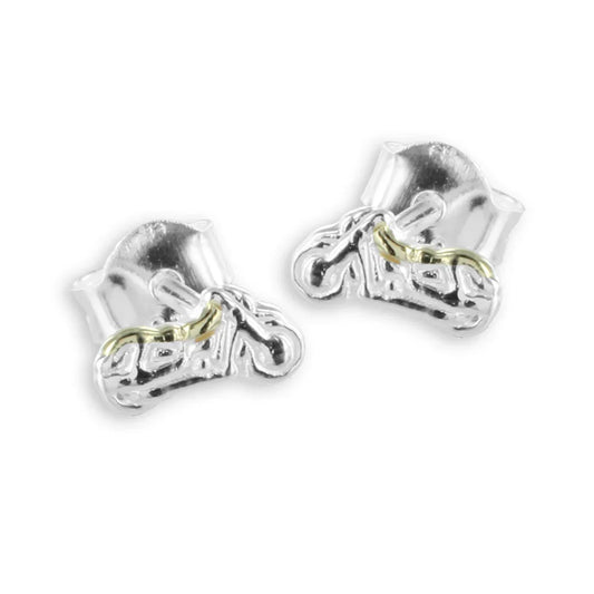 Ohrstecker Motorrad 2-farbig - Silber 925/000 - MeinSchmuckShop