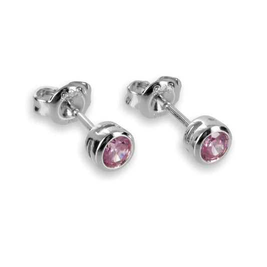 Ohrstecker Zirkonia 3,5mm rosé Silber 925/000 rhodiniert - MeinSchmuckShop
