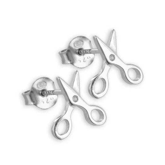 Ohrstecker Schere mit Zirkonia Echt Silber 925/000 - MeinSchmuckShop