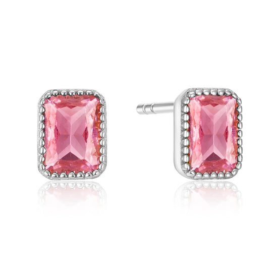 Ohrstecker mit Zirkonia pink Silber 925/000 - MeinSchmuckShop