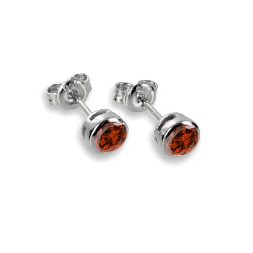 Ohrstecker Zirkonia 3,5mm rot Silber 925/000 rhodiniert - MeinSchmuckShop