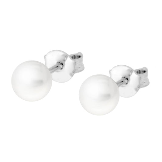 Ohrringe mit Perle 6 mm in 925er Silber - MeinSchmuckShop