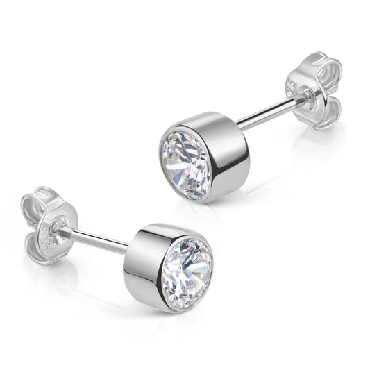 Ohrstecker mit Zirkonia Ø 5,5mm Silber 925/000 - MeinSchmuckShop
