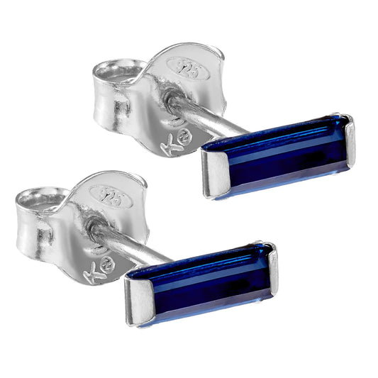 Ohrstecker mit Zirkonia dunkelblau Silber 925/000 - MeinSchmuckShop