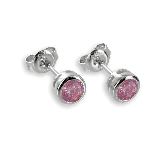 Ohrstecker Zirkonia 4,5mm rosé Silber 925/000 rhodiniert - MeinSchmuckShop