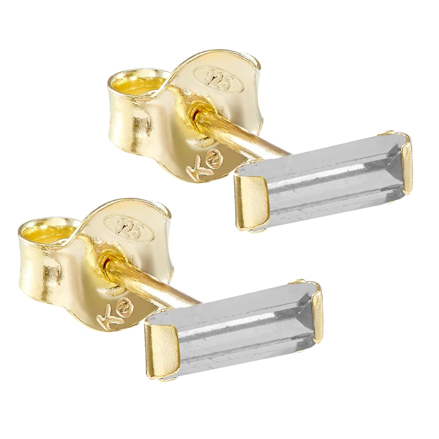 Ohrstecker mit Zirkonia weiß Silber 925/000 vergoldet - MeinSchmuckShop