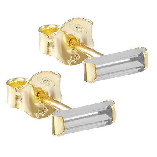 Ohrstecker mit Zirkonia weiß Silber 925/000 vergoldet - MeinSchmuckShop
