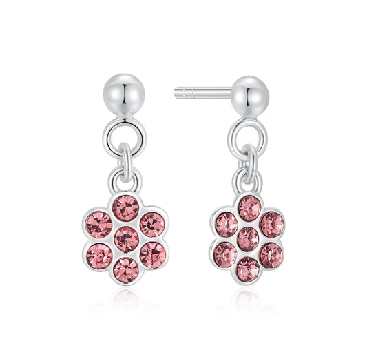 Ohrstecker mit Kristall pink Silber 925/000 rhodiniert - MeinSchmuckShop