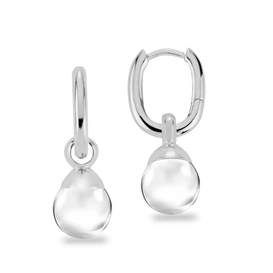 Klappcreolen mit klarem Quarz Ø 8mm Silber 925/000 - MeinSchmuckShop