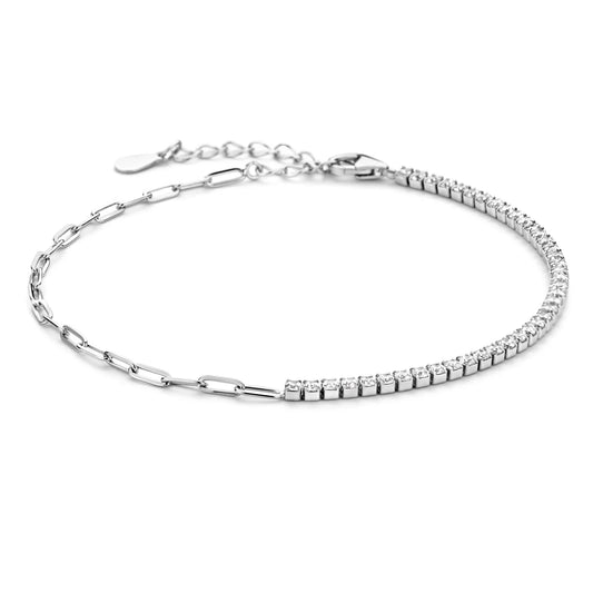 Tennis/Ankerarmband mit Zirkonia weiß 1.5mm Silber 925/000 rhodiniert - MeinSchmuckShop
