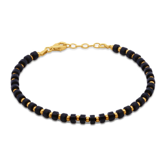 Armband mit Achat schwarz Silber 925/000 vergoldet - MeinSchmuckShop