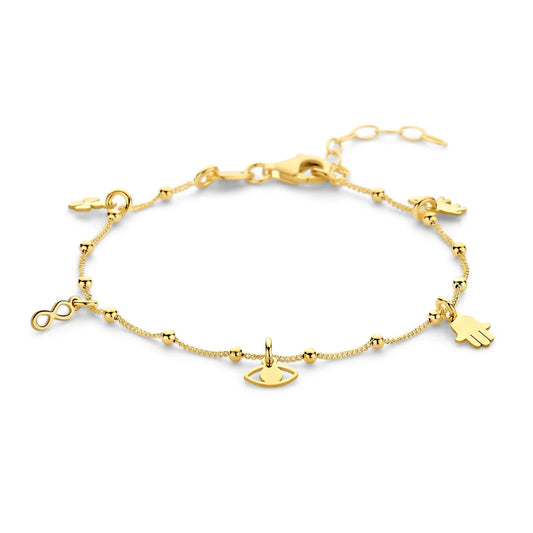 Armband Glück Stärke Leben Silber 925/000 vergoldet - MeinSchmuckShop