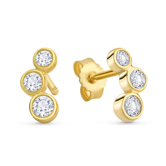 Ohrstecker mit 6 Zirkonia Gold 333/000