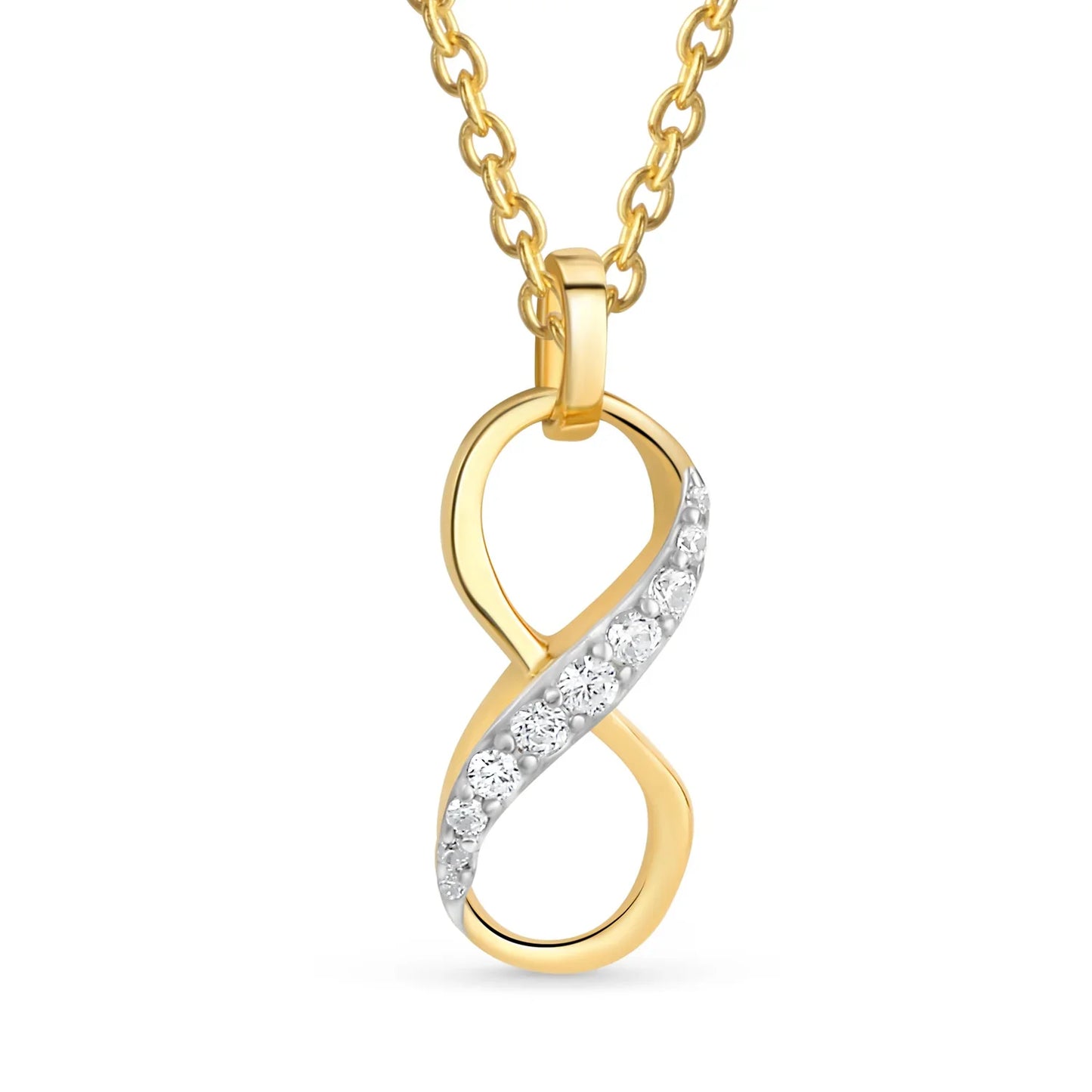 Anhänger Infinity mit 10 Zirkonia Gold 333/000 - MeinSchmuckShop